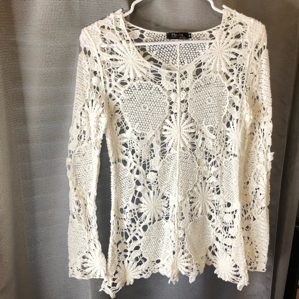 Reyna white lace top